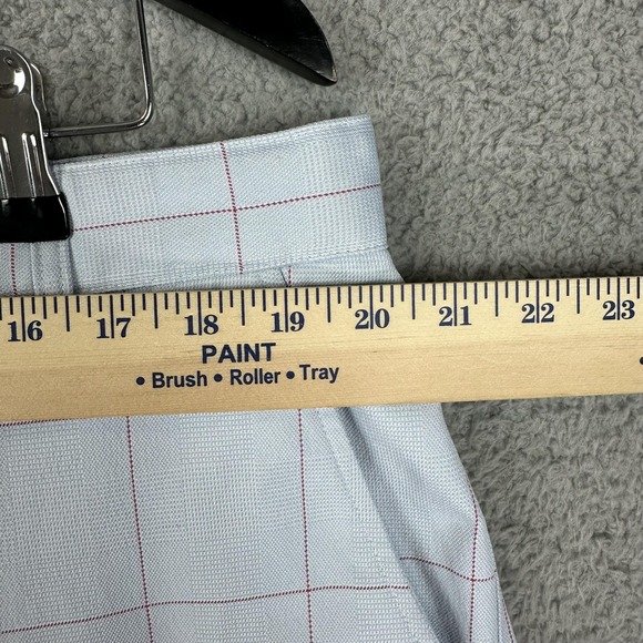 FootJoy Shorts Mens 40 Light Blue Red Windowpane Plaid Golf Performance Stretch - Picture 2 of 12